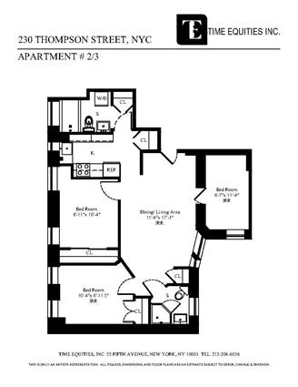 230-232 Thompson Street 3 Greenwich Village New York NY 10012